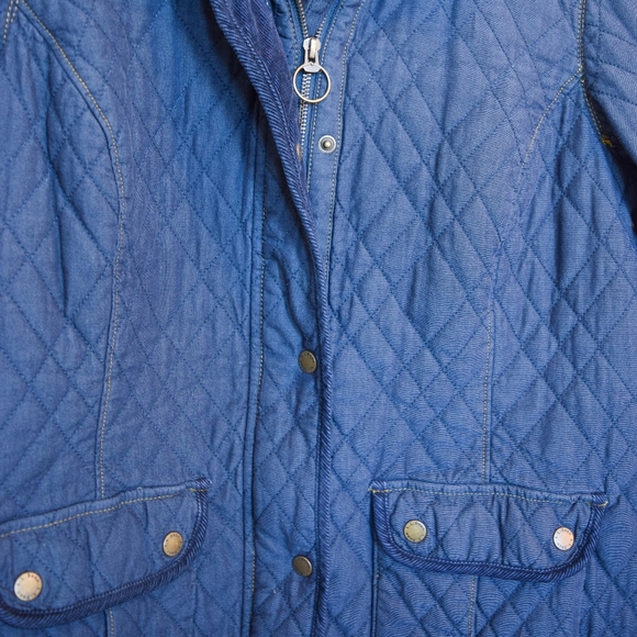 Vintage L.L. Bean navy quilted riding jacket lined with flannel - Picture 3 of 7